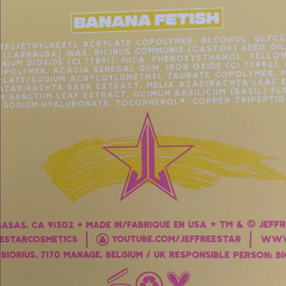 Jeffree Star bananas fetish yellow mascara